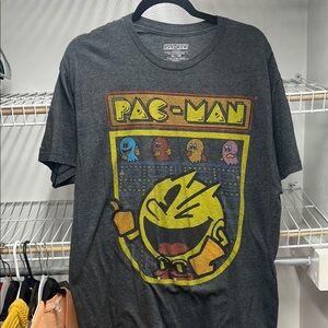 Pac-Man Logo Graphic Tee - Dark Gray Short Sleeve Shirt